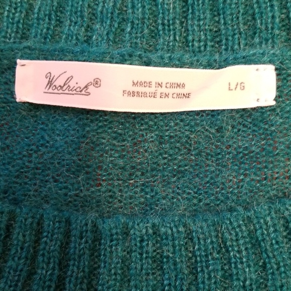 Woolrich orange winking Owl teal sweater C313:5:81 - Picture 5 of 8